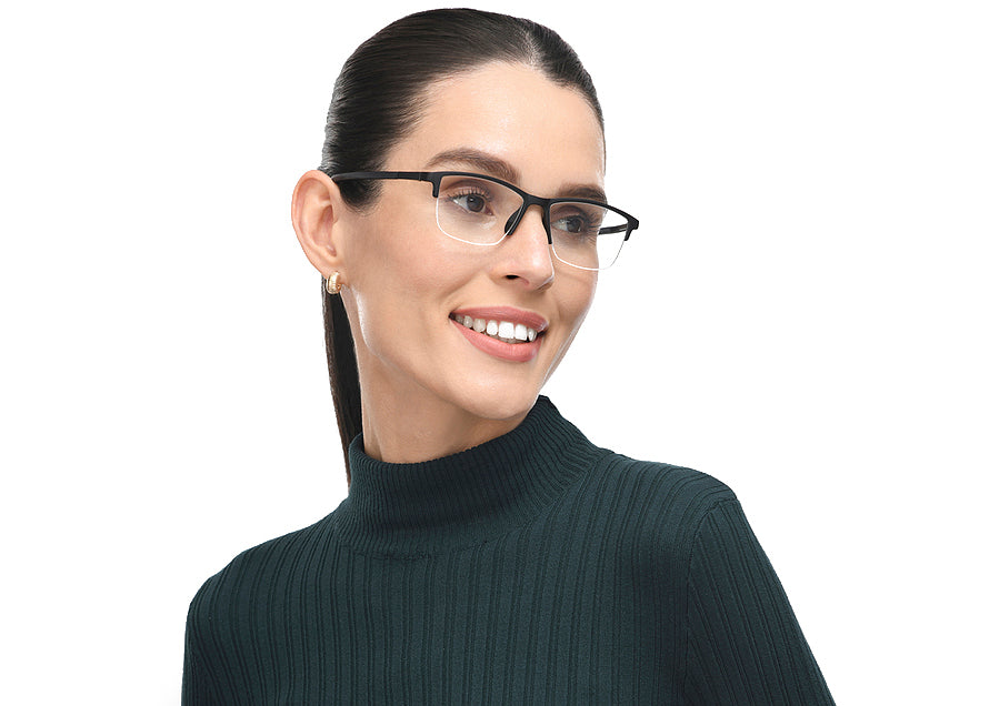 Lunettes à demi-cerclées rectangulaires