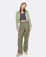 High Waisted Cotton Pant - Khaki