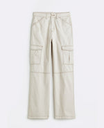 High Waisted Cotton Pant - Beige