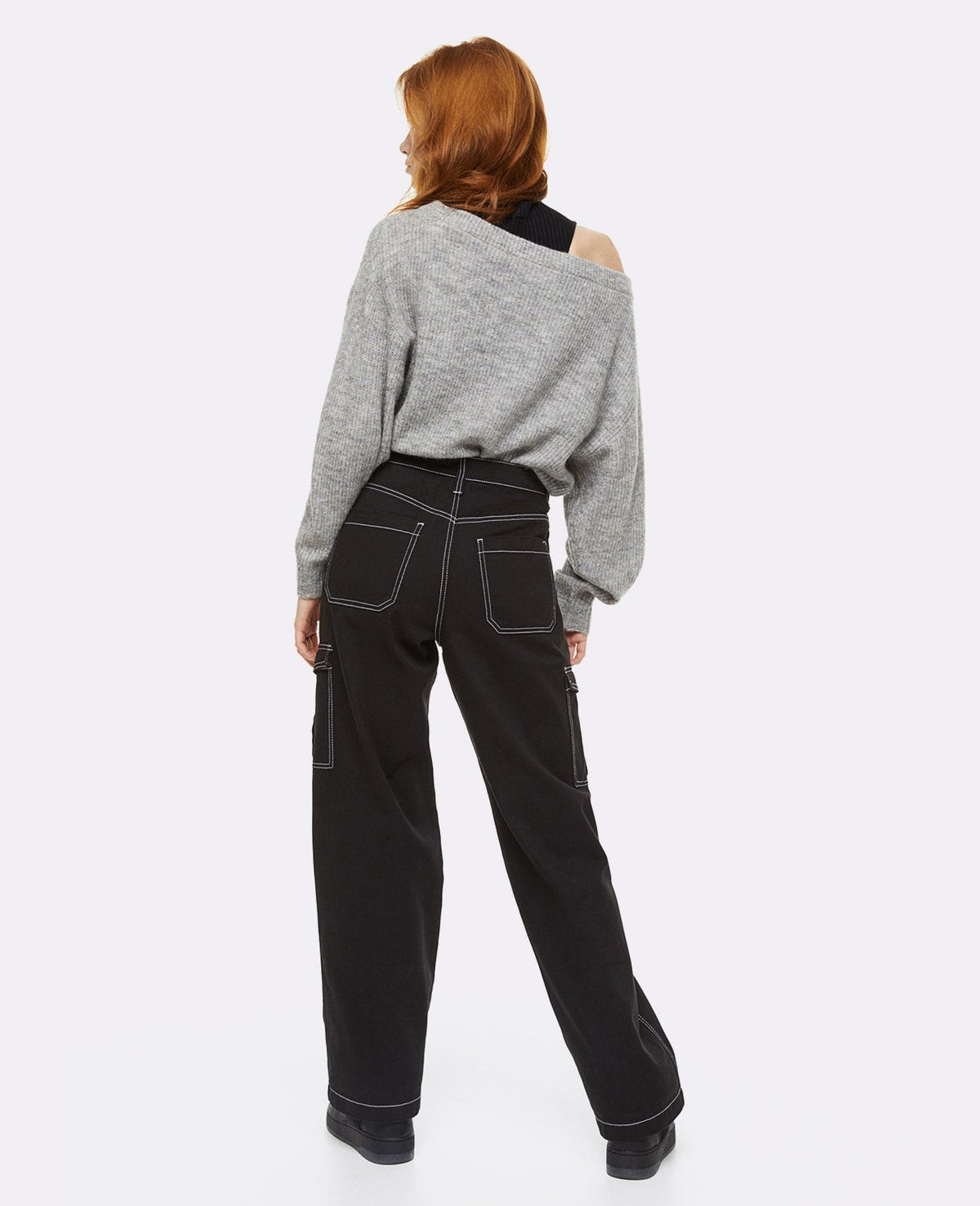 High Waisted Cotton Pant - Black