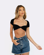 Crop Top Uni Noir