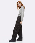 Pantalon taille haute en coton - Noir