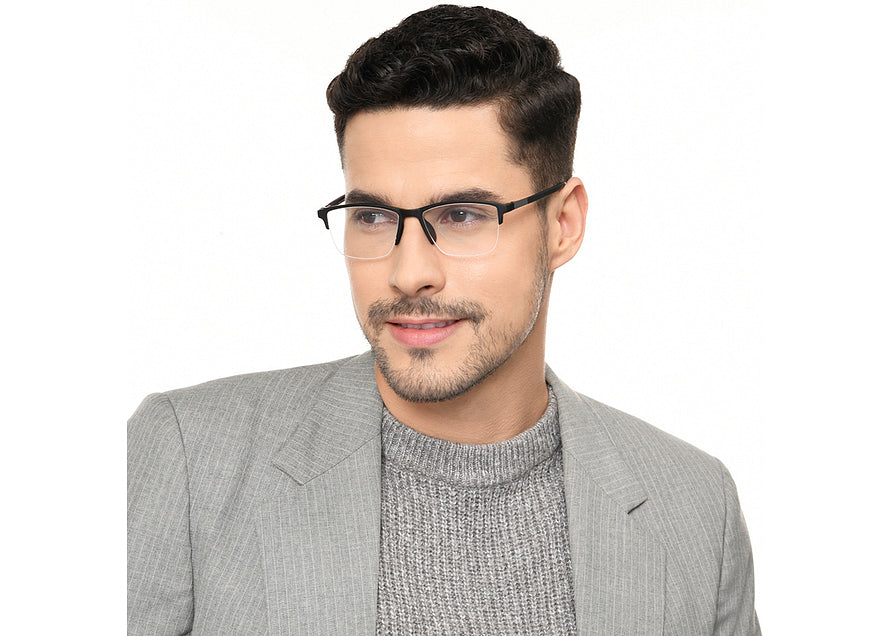 Rectangle Semi-Rimmed Eyeglasses